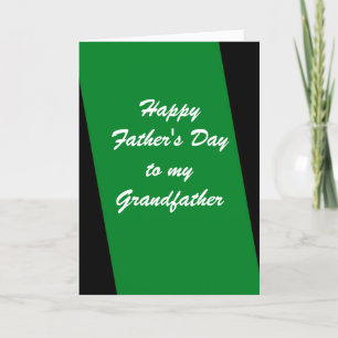 Tarjeta Feliz Día del Padre, abuelo, banda verde