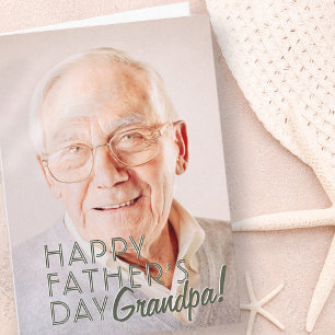 Tarjeta ¡Feliz Día del Padre abuelo! Saludo moderno y simp
