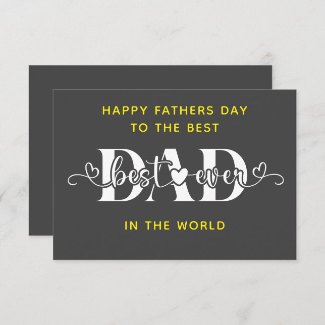 Tarjeta Feliz Día del Padre al mejor (Anverso / Reverso)