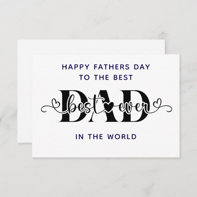Tarjeta Feliz Día del Padre al mejor (Anverso / Reverso)