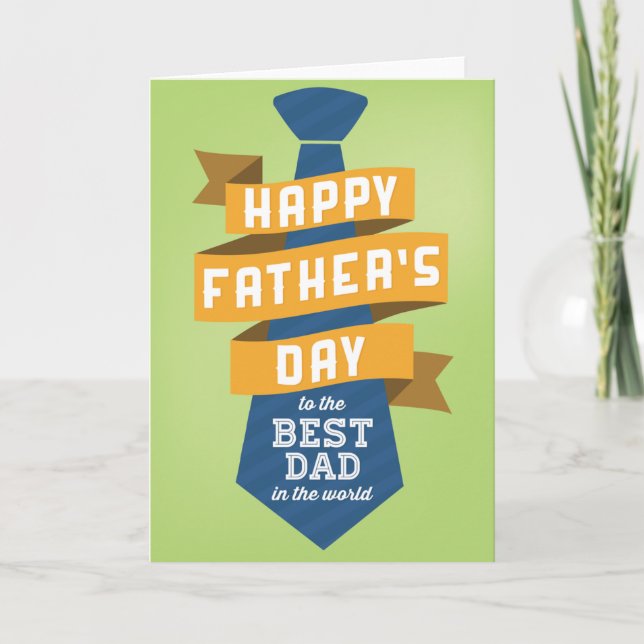 Tarjeta Feliz Día del Padre al mejor papá del mundo (Anverso)