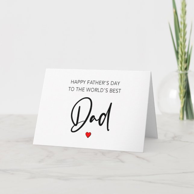 Tarjeta Feliz Día del Padre al mejor papá del mundo (Anverso)