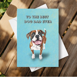 Tarjeta Feliz Día del Padre al mejor perro de boxer