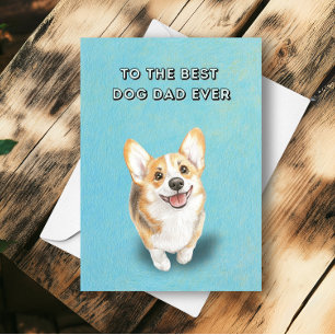 Tarjeta Feliz Día del Padre al mejor perro de Corgi