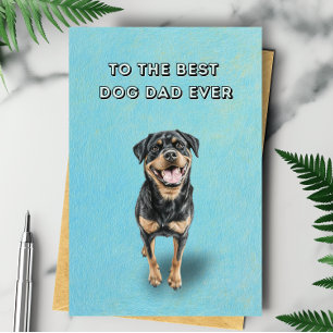Tarjeta Feliz Día del Padre al mejor perro de Rottweiler