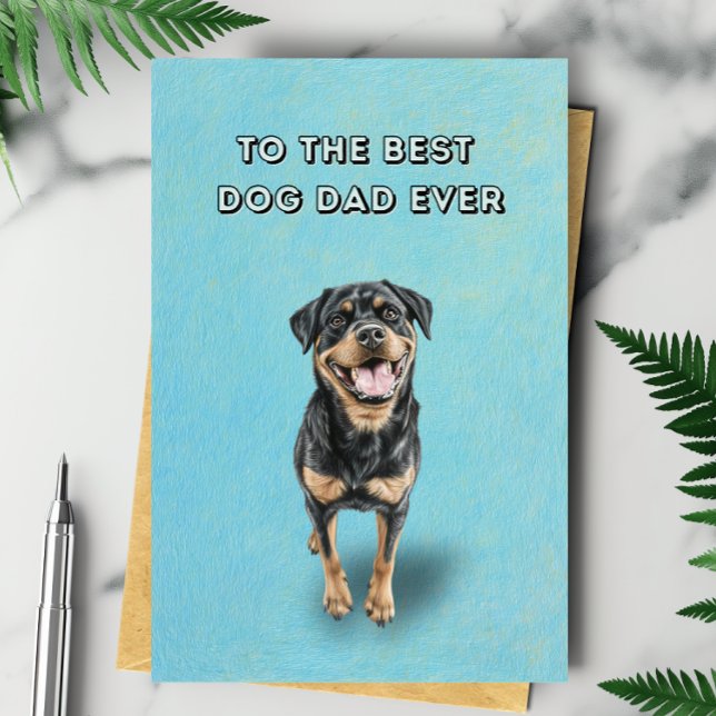 Tarjeta Feliz Día del Padre al mejor perro de Rottweiler (Subido por el creador)