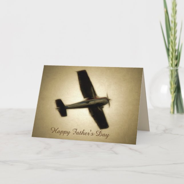 Tarjeta Feliz Día del Padre - Avión Vintage (Anverso)