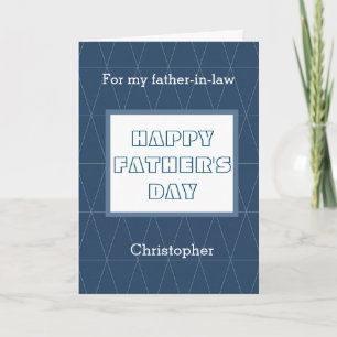 Tarjeta Feliz Día del Padre azul para suegro