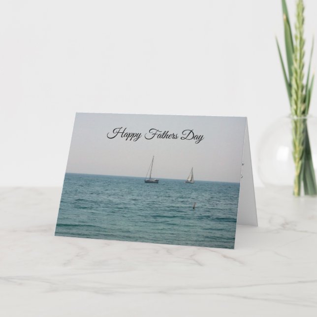 Tarjeta Feliz Día del Padre Barcos de Vela (Anverso)