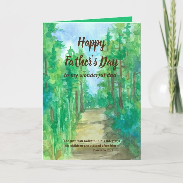 Tarjeta Feliz Día del Padre Biblia contra proverbios 20 (Anverso)