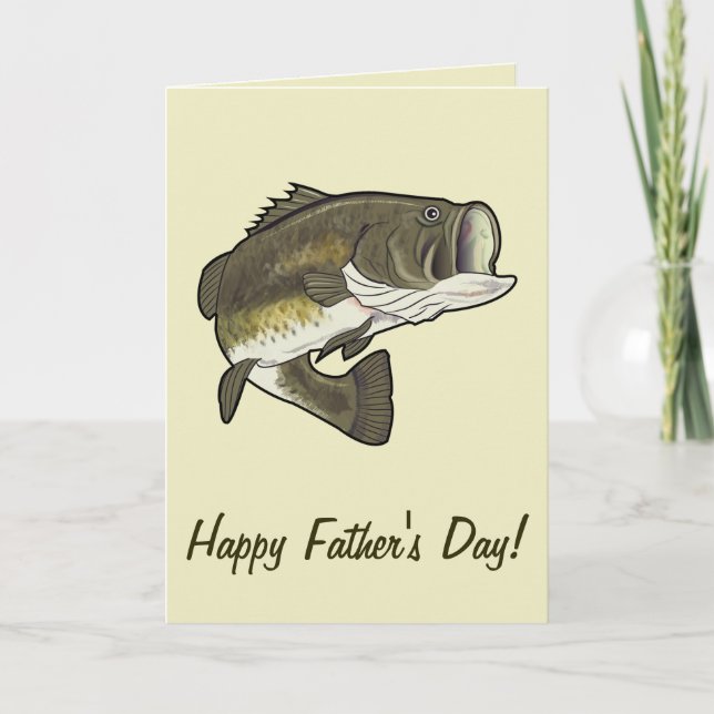 Tarjeta ¡Feliz Día del Padre!: Big Mouth Bass (Anverso)