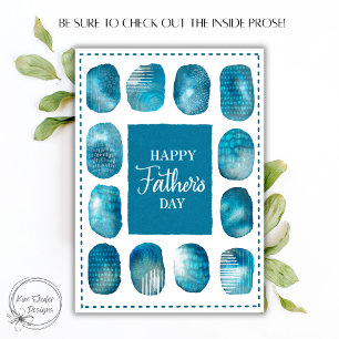 Tarjeta Feliz Día del Padre Blue Ink Art 