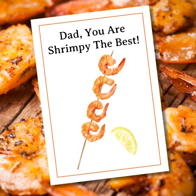 Tarjeta Feliz Día del Padre Brocheta de Camarones (Subido por el creador)