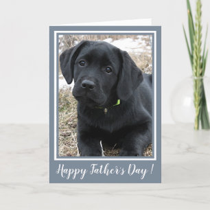 Tarjeta Feliz Día del Padre - Cachorro de Labrador Negro A