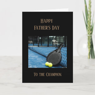 Tarjeta Feliz Día del Padre Campeón deportivo de tenis
