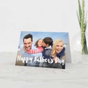 Tarjeta Feliz Día del Padre Carta de fotos en negrita con