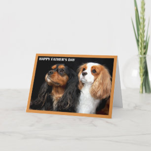 Tarjeta Feliz Día del Padre Cavalier King Charles Spaniels