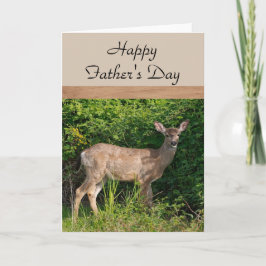 Tarjeta Feliz Día del Padre/ Ciervo en Bosque Fiesta