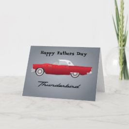 Tarjeta Feliz Día del Padre Clásico Thunderbird Car