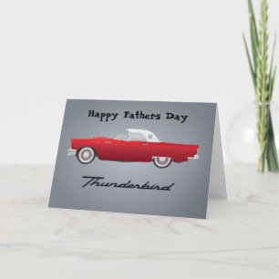 Tarjeta Feliz Día del Padre Clásico Thunderbird Car