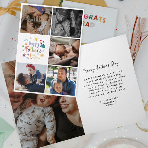 Tarjeta Feliz Día del Padre Collage de Fotos Lindo y Capri