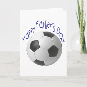 Tarjeta Feliz Día del Padre con arte futbolístico