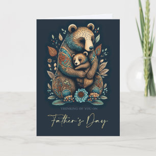 Tarjeta Feliz Día del Padre con arte popular