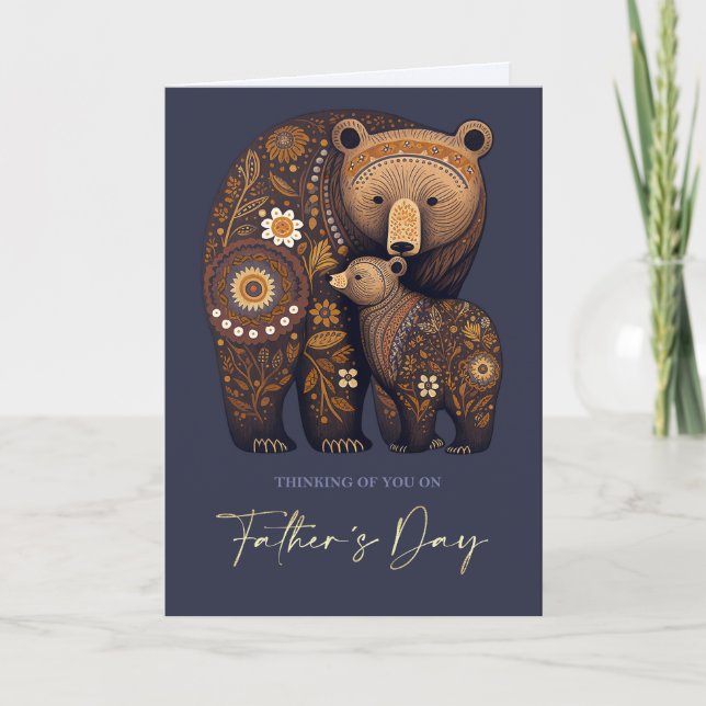 Tarjeta Feliz Día del Padre con arte popular (Anverso)