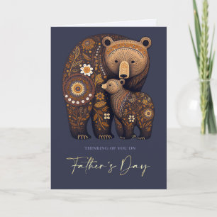 Tarjeta Feliz Día del Padre con arte popular