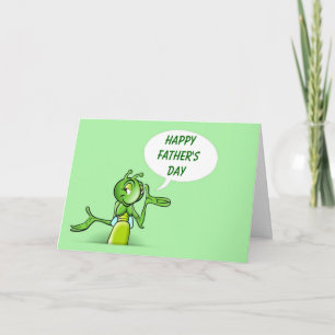 Tarjeta Feliz Día del Padre con el coche de críquet de ins