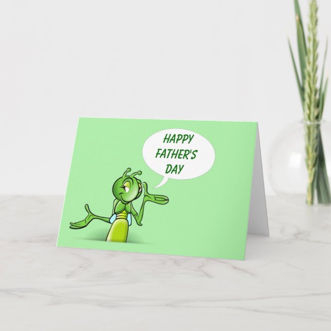 Tarjeta Feliz Día del Padre con el coche de críquet de ins (Anverso)