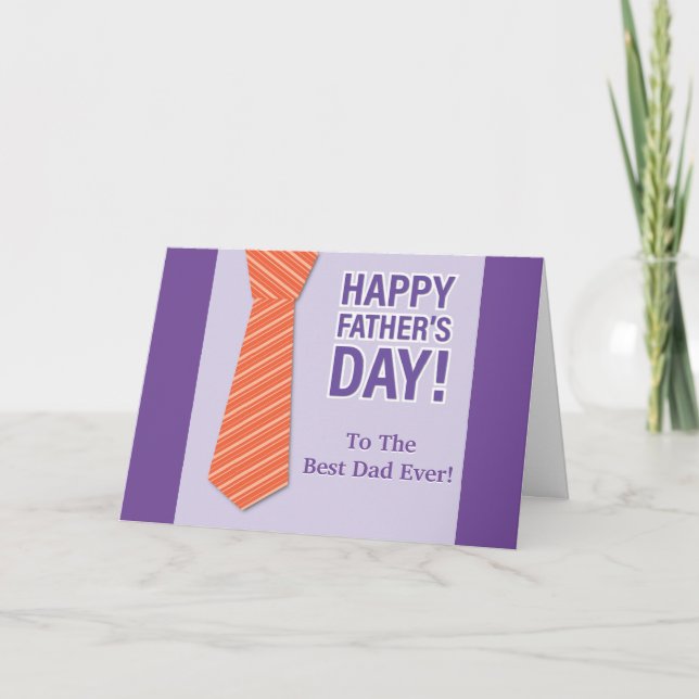Tarjeta Feliz Día del Padre con el Naranja (Anverso)
