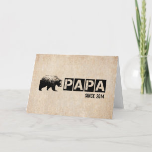 Tarjeta Feliz Día del Padre con Papa Bear Grunge Negro