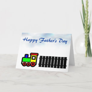 Tarjeta Feliz Día del Padre con tren a papá