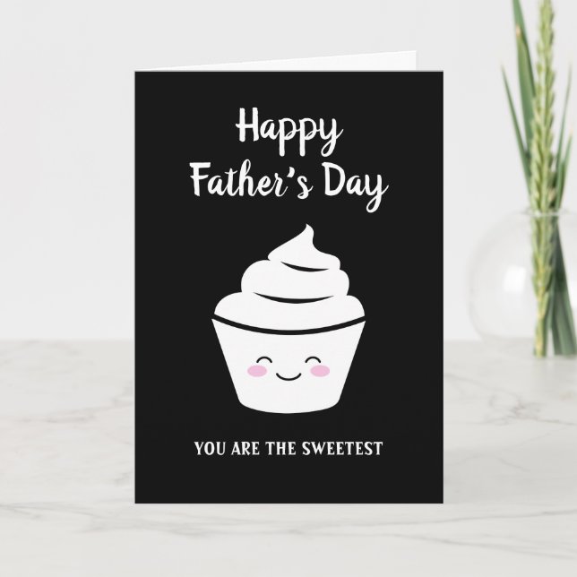 Tarjeta Feliz Día del Padre con una linda pastelita kawaii (Anverso)