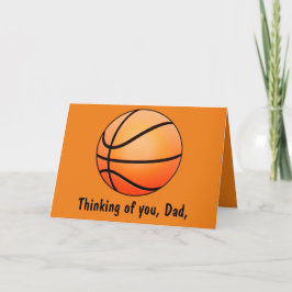 Tarjeta Feliz Día del Padre con una pelota de canasta