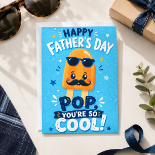 Tarjeta Feliz Día del Padre Cool Pop Paleta Papá Gafas de