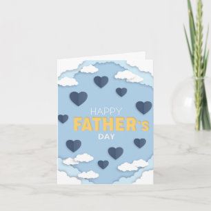 Tarjeta Feliz Día del Padre corazones en el cielo