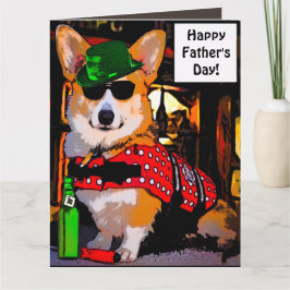 Tarjeta Feliz Día del Padre Corgi