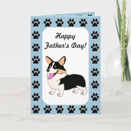 Tarjeta Feliz Día del Padre, Corgi tricolor