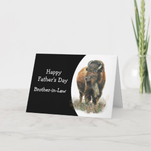 Tarjeta Feliz Día del Padre, cuñado búfalo Bison