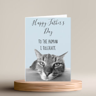 Tarjeta Feliz Día del Padre de gato a ser humano