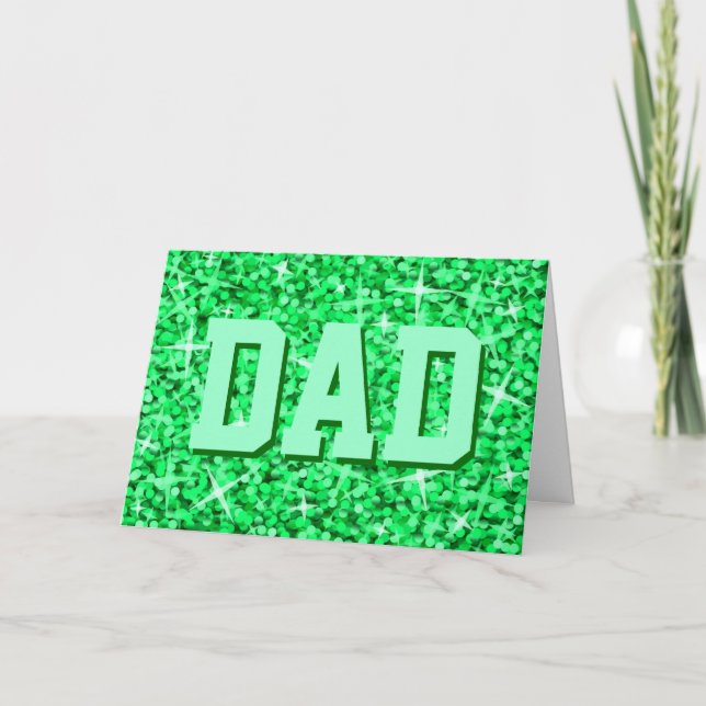 Tarjeta "Feliz Día del Padre" de Glitz Green (Anverso)