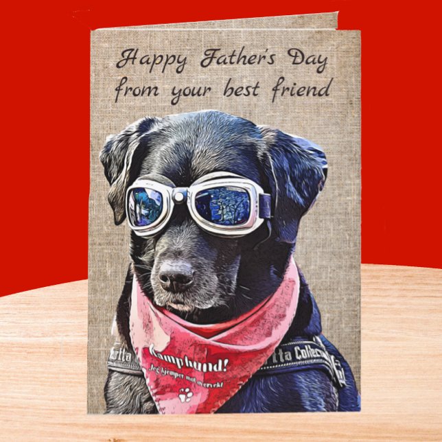 Tarjeta Feliz Día del Padre de Guay Dude Black Lab (Subido por el creador)