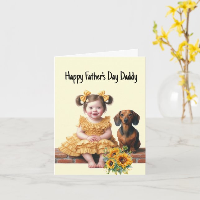 Tarjeta Feliz Día del Padre de Hija (flor amarilla)