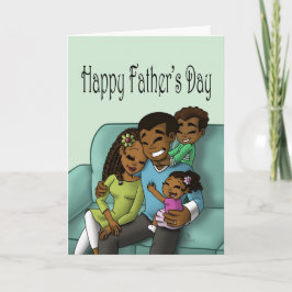 Tarjeta Feliz Día del Padre de la Familia Negra