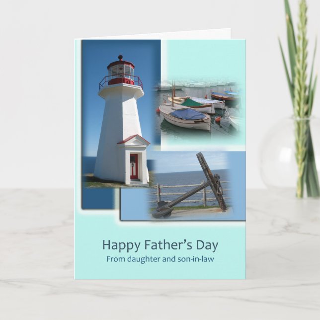 Tarjeta Feliz Día del Padre - De la Hija y el yerno (Anverso)