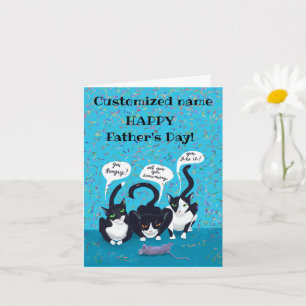 Tarjeta Feliz Día del Padre de los gatos