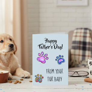 Tarjeta Feliz día del padre de Perro Gato Mascota Bebé de 