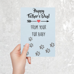 Tarjeta Feliz día del padre de Perro Gato Mascota Bebé de 